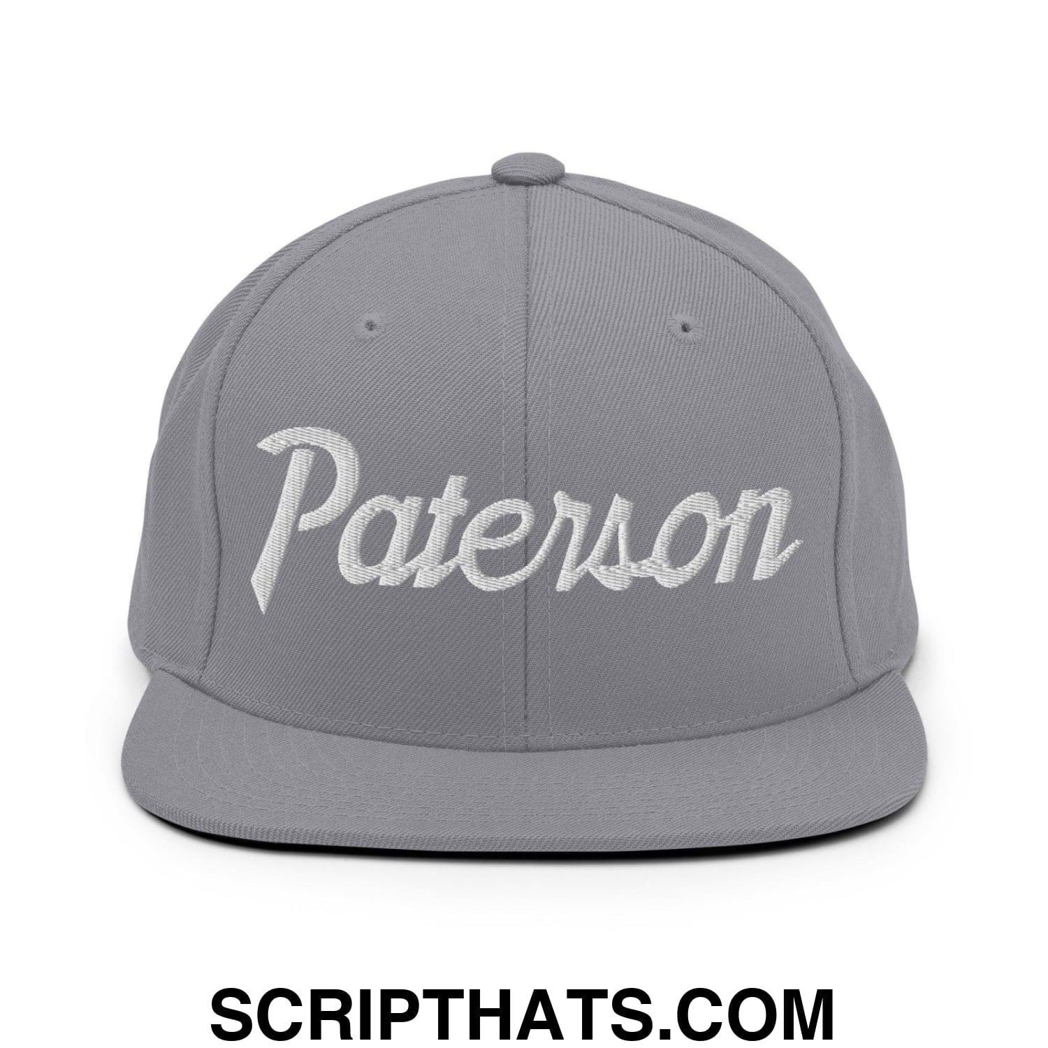 Paterson Script Snapback Hat Silver