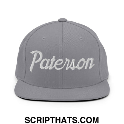 Paterson Script Snapback Hat Silver