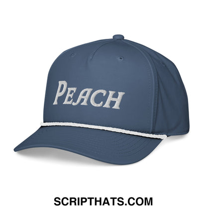 Peach Embroidered Classic Golf Rope Hat Light Blue White