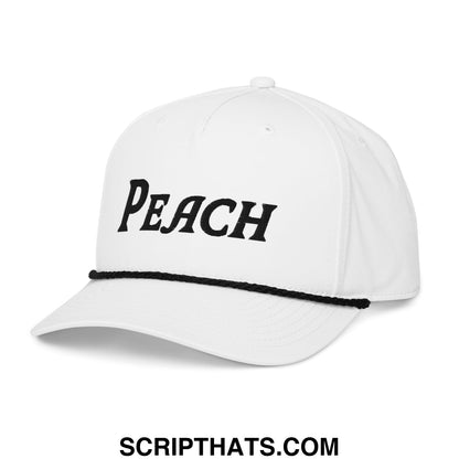 Peach Embroidered Classic Golf Rope Hat White Black