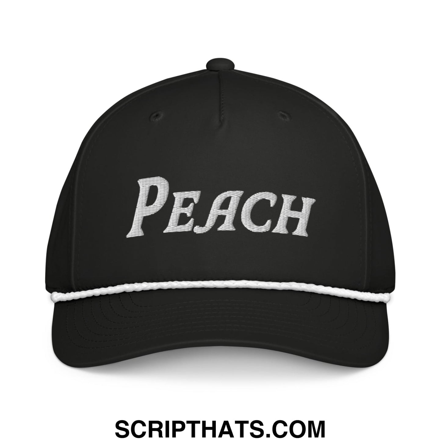 Peach Embroidered Classic Golf Rope Hat Black White