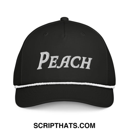 Peach Embroidered Classic Golf Rope Hat Black White