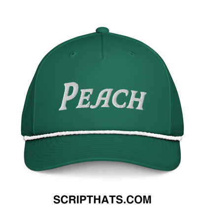 Peach Embroidered Classic Golf Rope Hat Kelly White