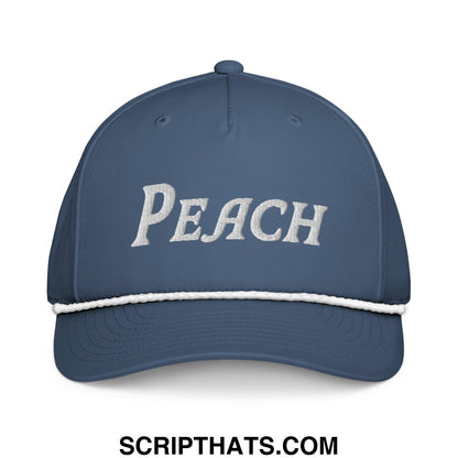 Peach Embroidered Classic Golf Rope Hat Light Blue White