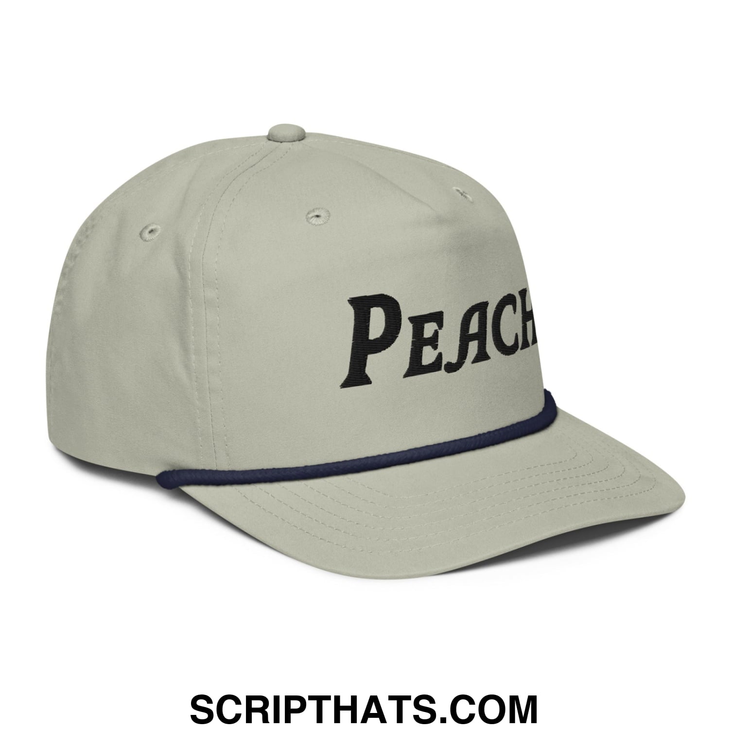 Peach Embroidered Golf Rope Hat Lt Gray Navy