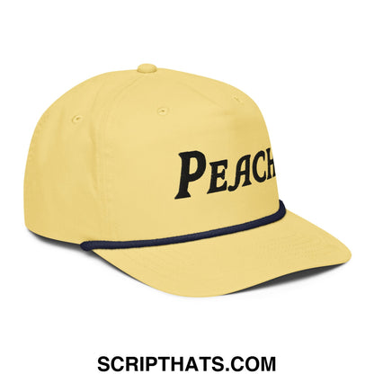 Peach Embroidered Golf Rope Hat Yellow Navy