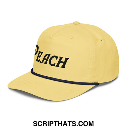 Peach Embroidered Golf Rope Hat Yellow Navy