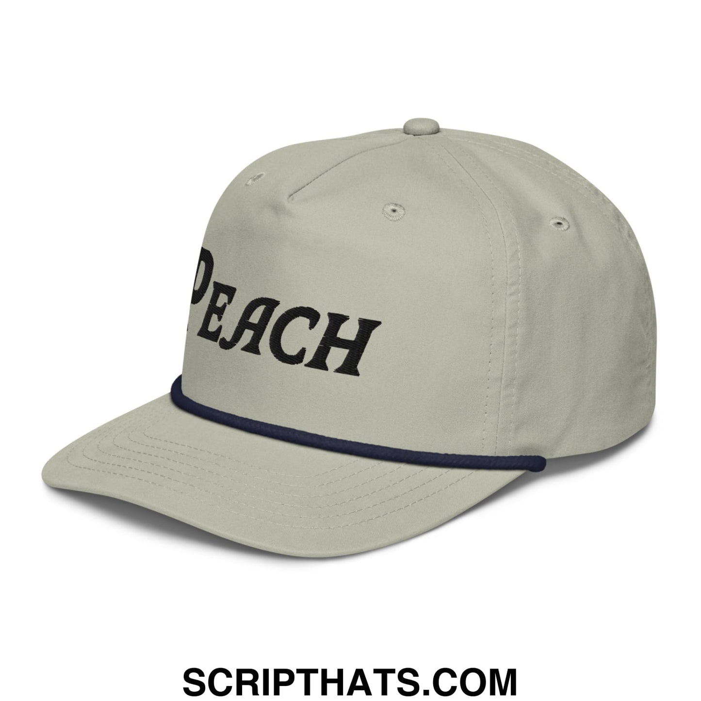 Peach Embroidered Golf Rope Hat Lt Gray Navy