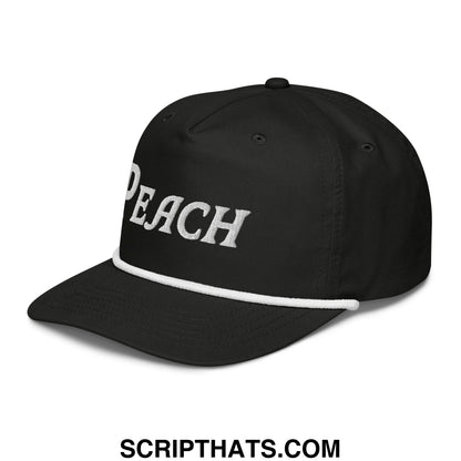 Peach Embroidered Golf Rope Hat Black White