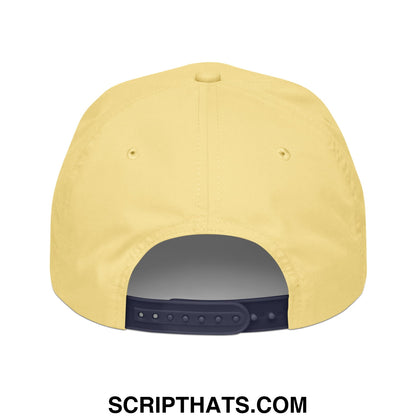 Peach Embroidered Golf Rope Hat Yellow Navy