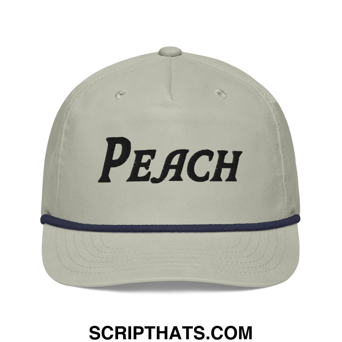 Peach Embroidered Golf Rope Hat Lt Gray Navy