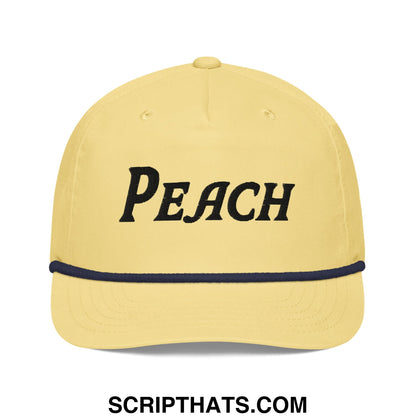 Peach Embroidered Golf Rope Hat Yellow Navy
