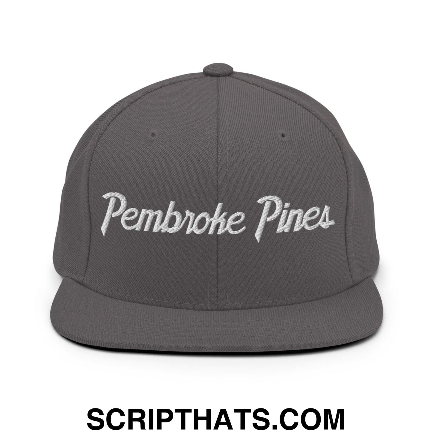 Pembroke Pines Script Snapback Hat Dark Grey