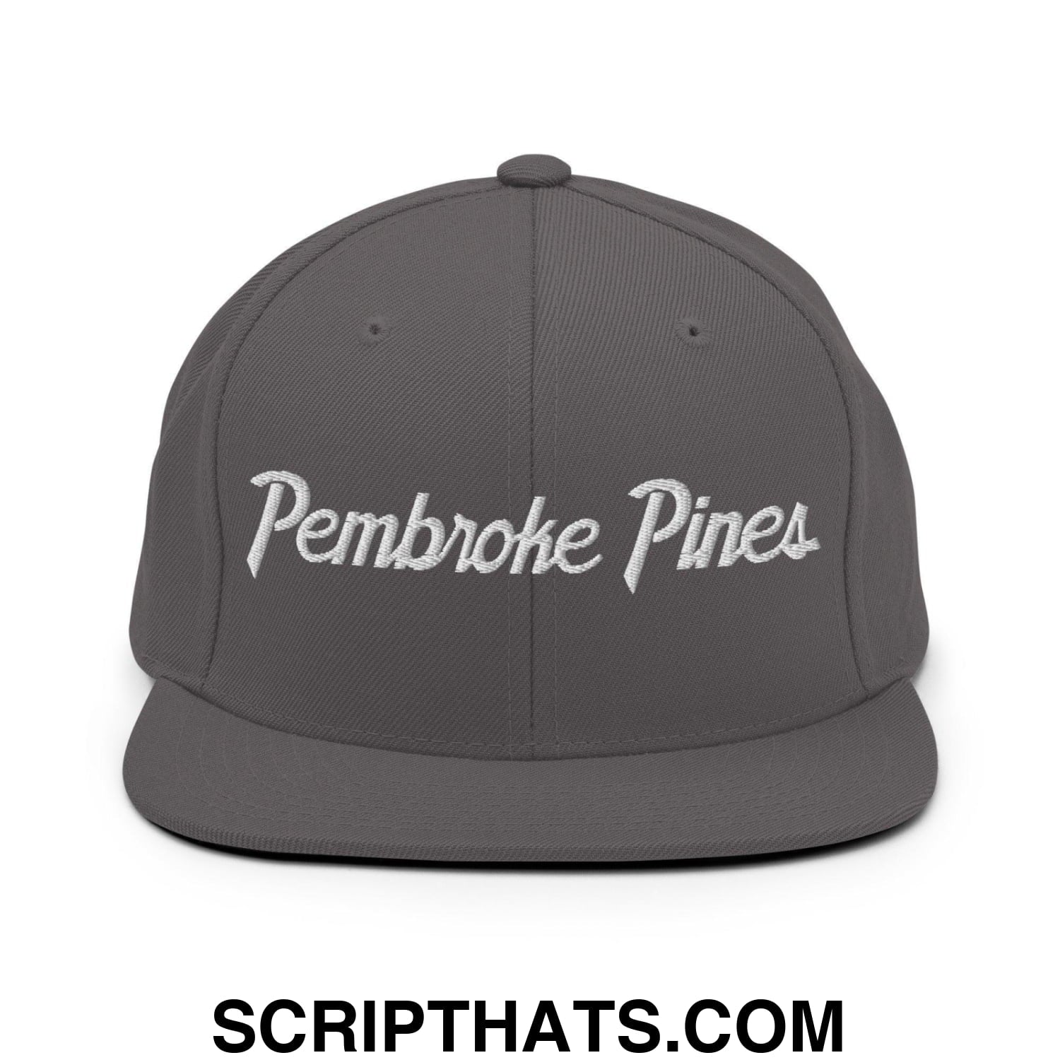 Pembroke Pines Script Snapback Hat Dark Grey