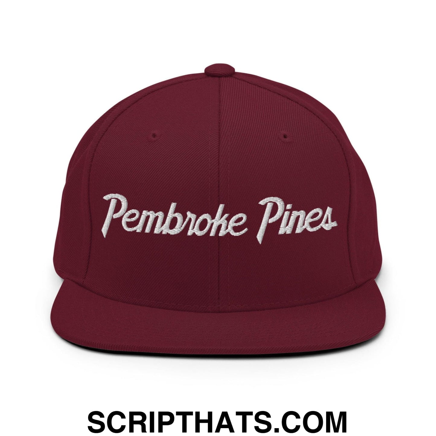 Pembroke Pines Script Snapback Hat Maroon