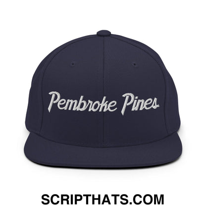 Pembroke Pines Script Snapback Hat Navy