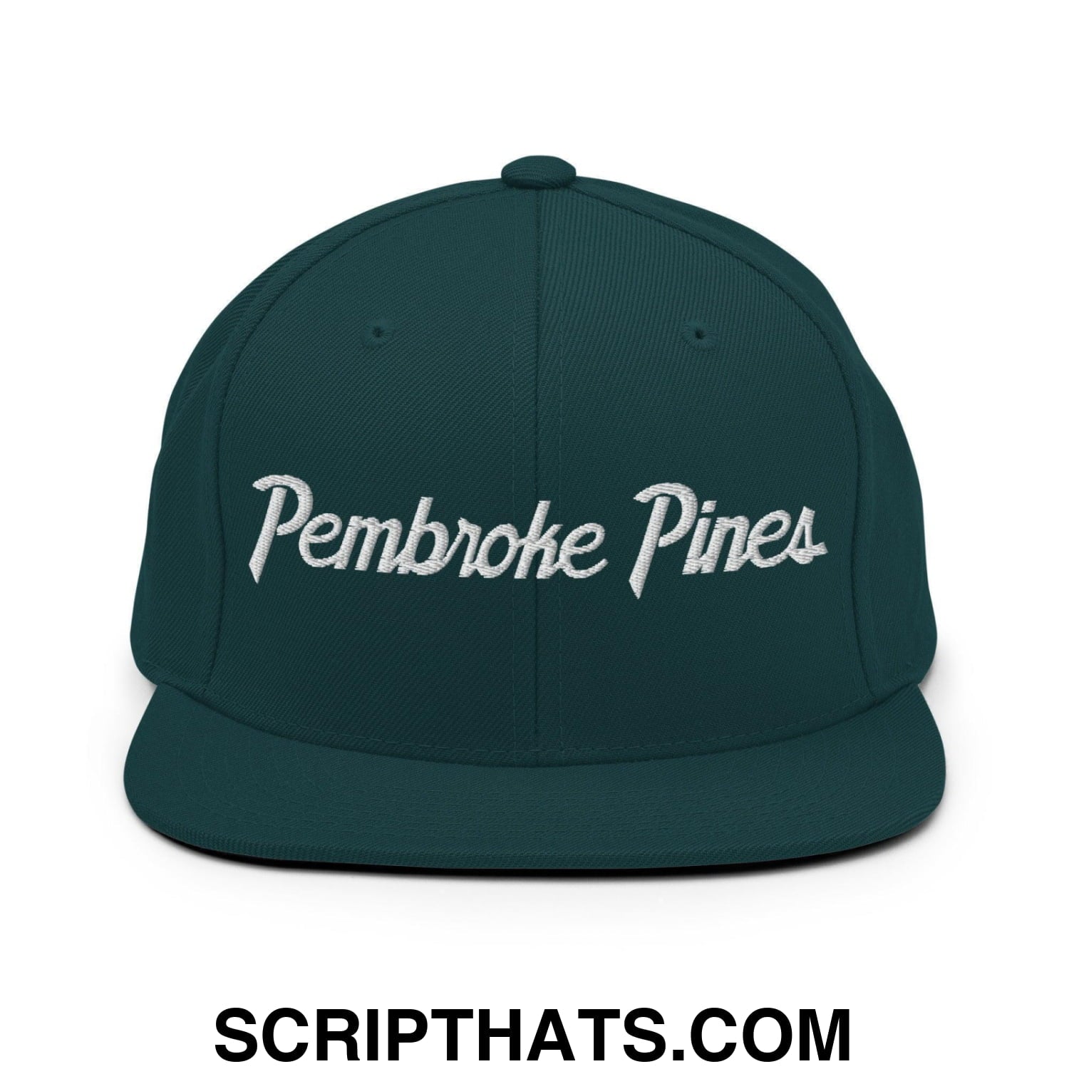 Pembroke Pines Script Snapback Hat Spruce