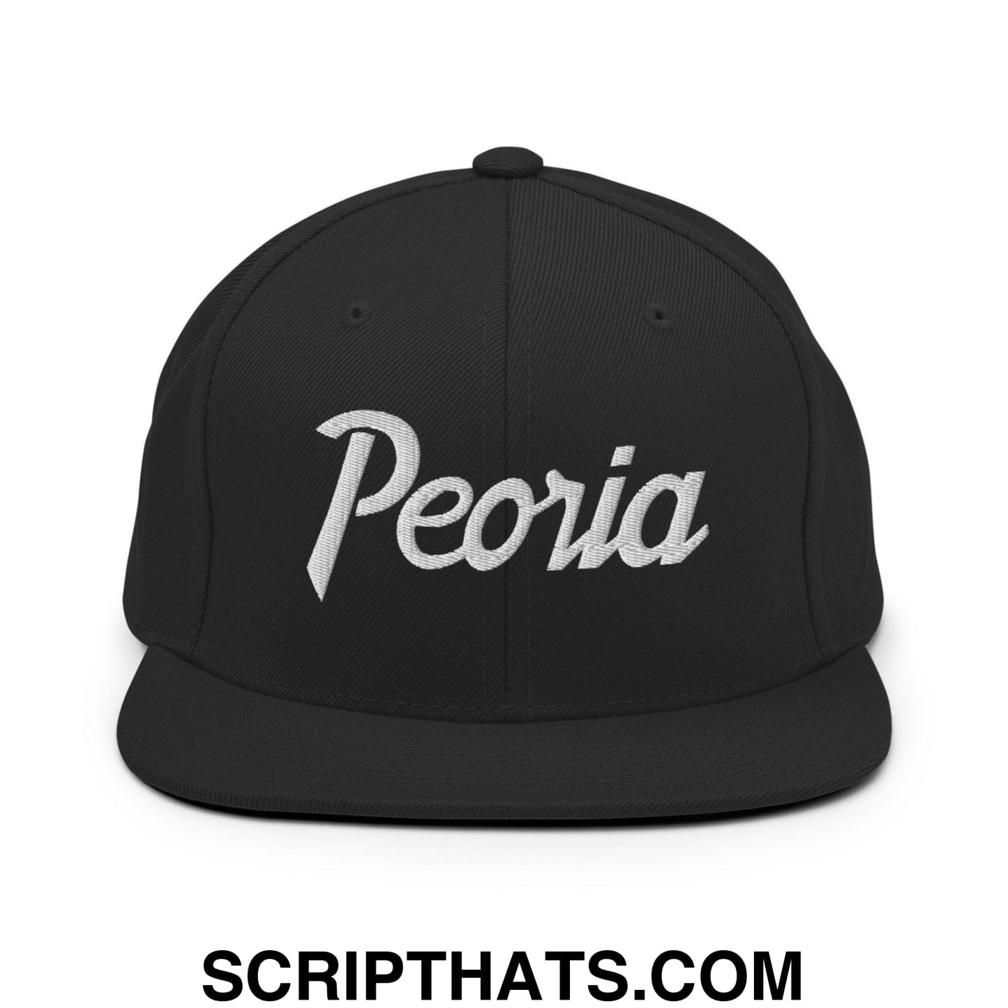 Peoria Script Snapback Hat Black