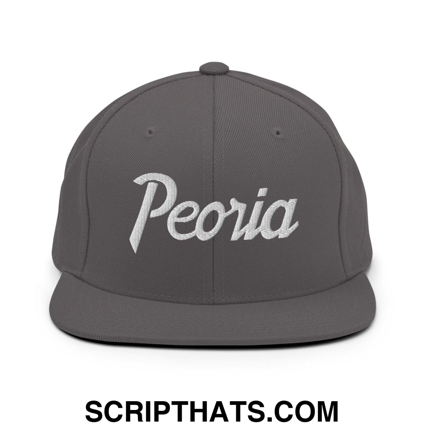 Peoria Script Snapback Hat Dark Grey