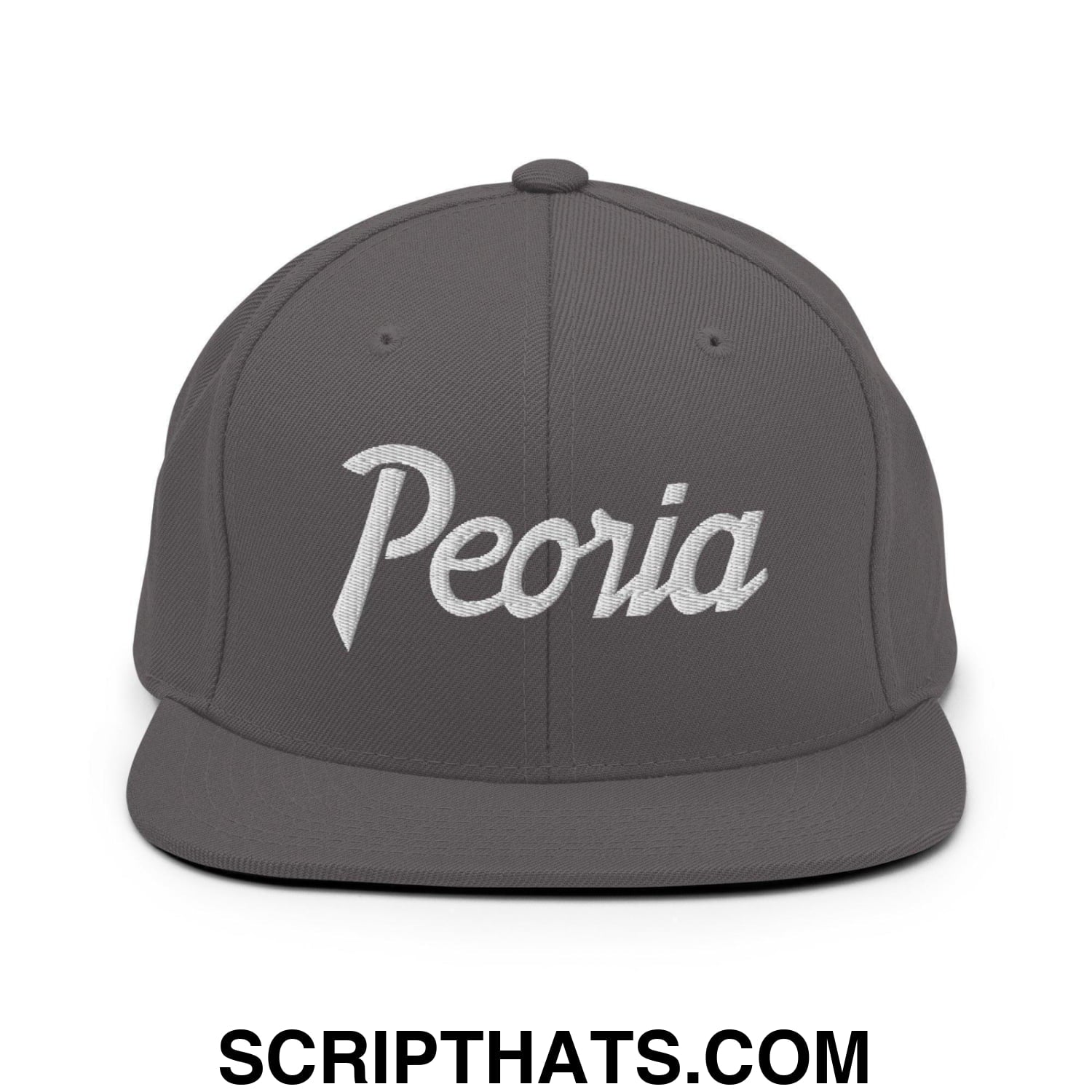 Peoria Script Snapback Hat Dark Grey