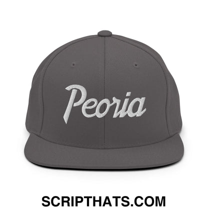 Peoria Script Snapback Hat Dark Grey