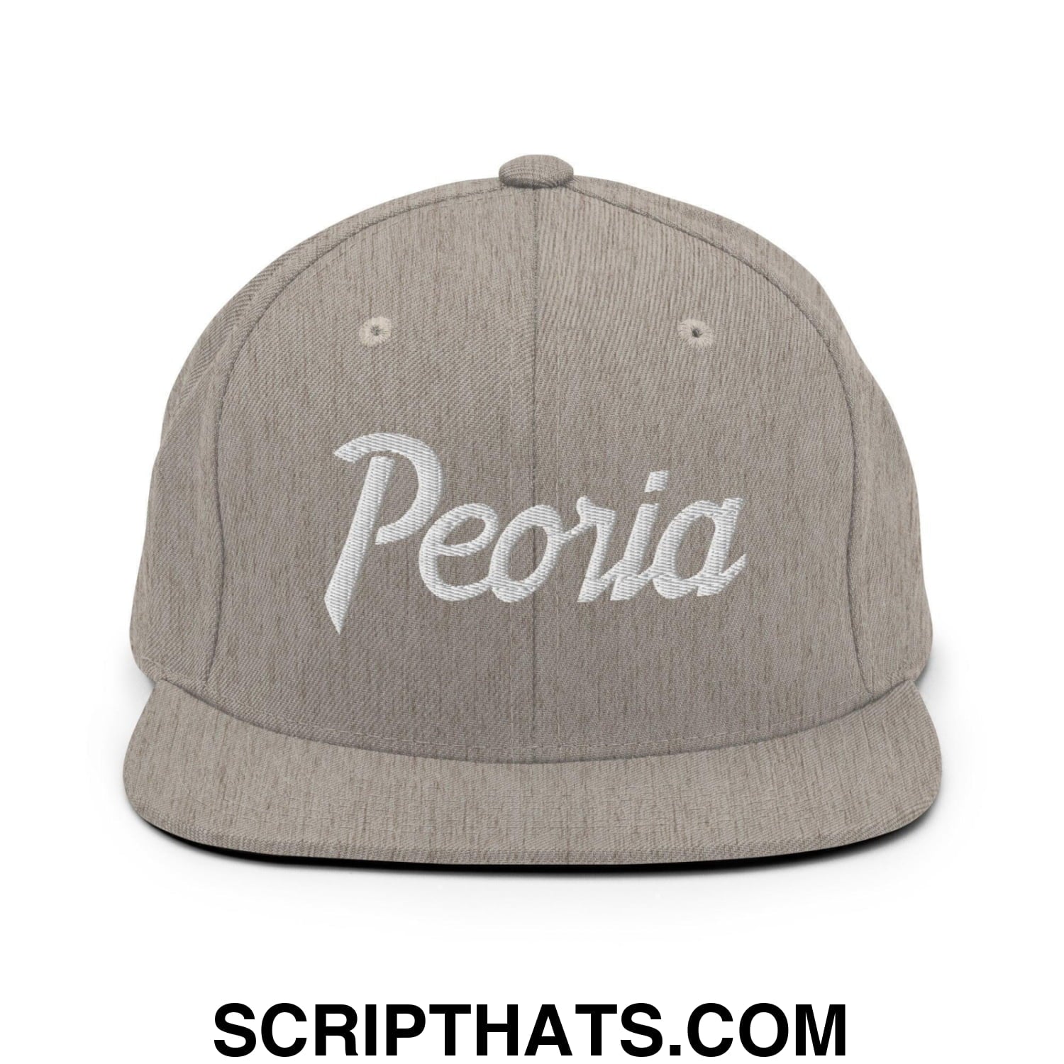Peoria Script Snapback Hat Heather Grey
