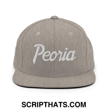 Peoria Script Snapback Hat Heather Grey