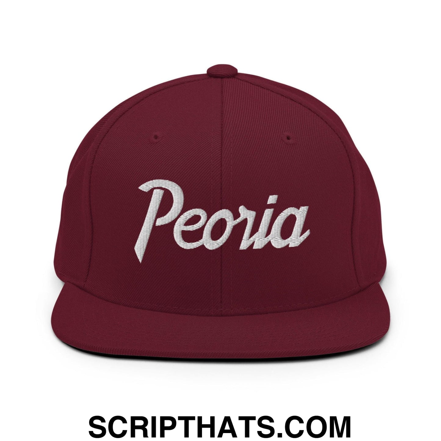 Peoria Script Snapback Hat Maroon