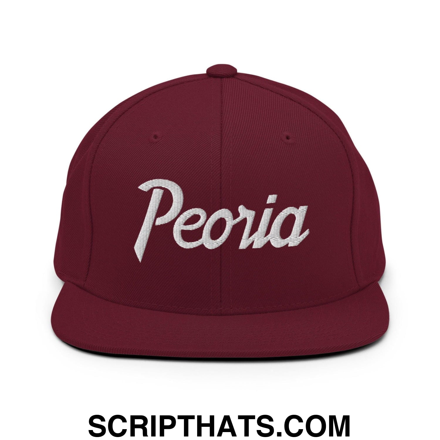 Peoria Script Snapback Hat Maroon