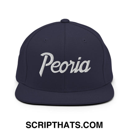 Peoria Script Snapback Hat Navy
