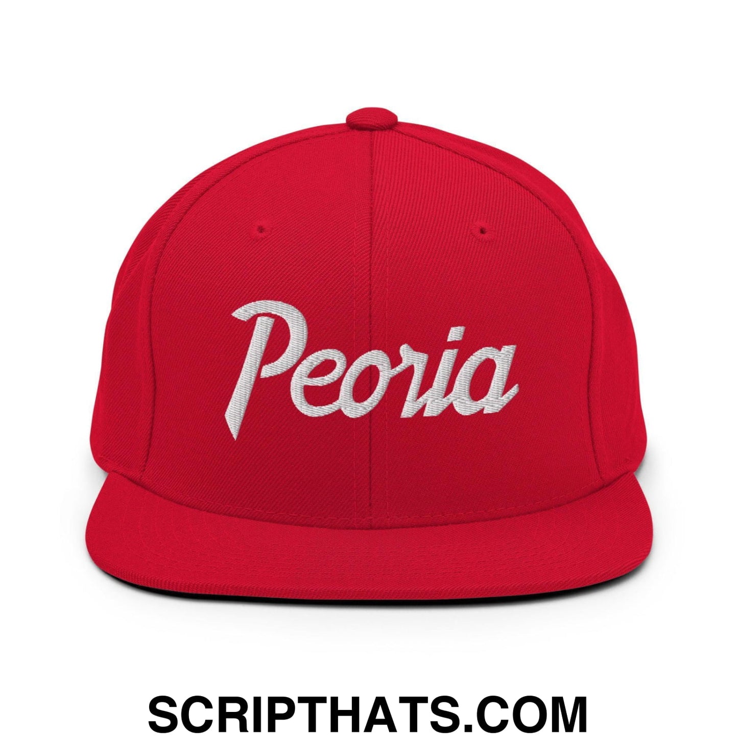 Peoria Script Snapback Hat Red
