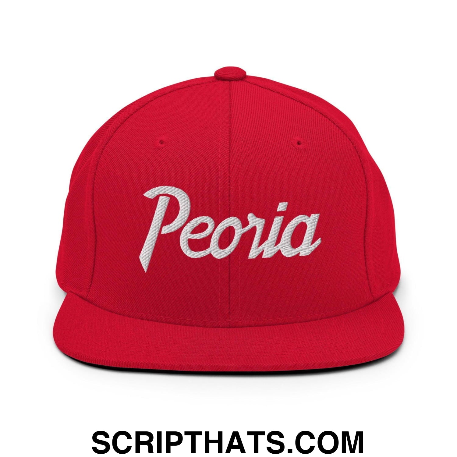 Peoria Script Snapback Hat Red