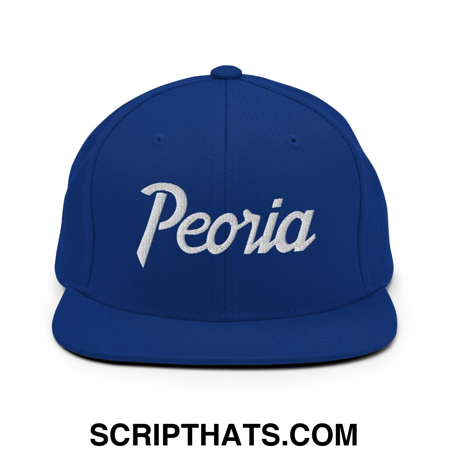 Peoria Script Snapback Hat Royal Blue
