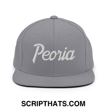 Peoria Script Snapback Hat Silver