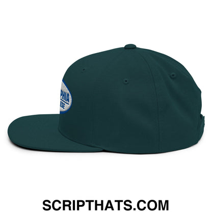 Philadelphia Cream Cheese Embroidered Flat Bill Brim Snapback Hat Spruce