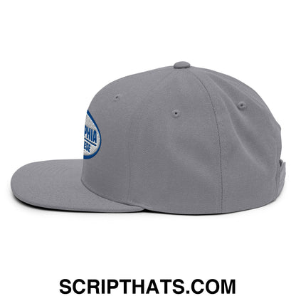 Philadelphia Cream Cheese Embroidered Flat Bill Brim Snapback Hat Silver