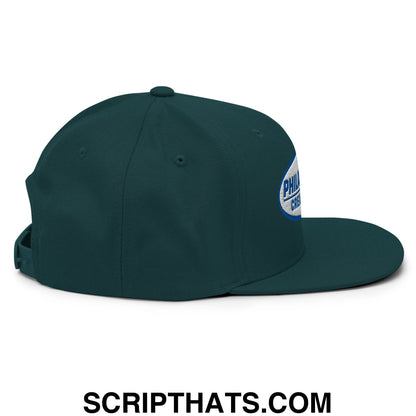 Philadelphia Cream Cheese Embroidered Flat Bill Brim Snapback Hat Spruce
