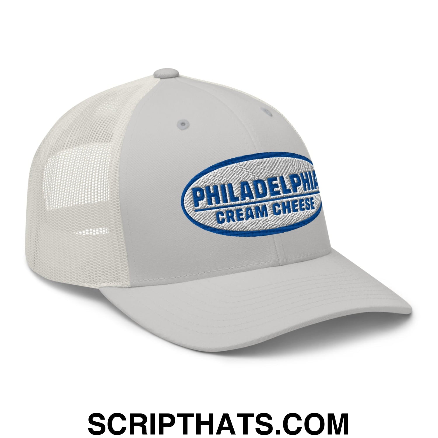 Philadelphia Cream Cheese Embroidered Mesh Trucker Hat Silver
