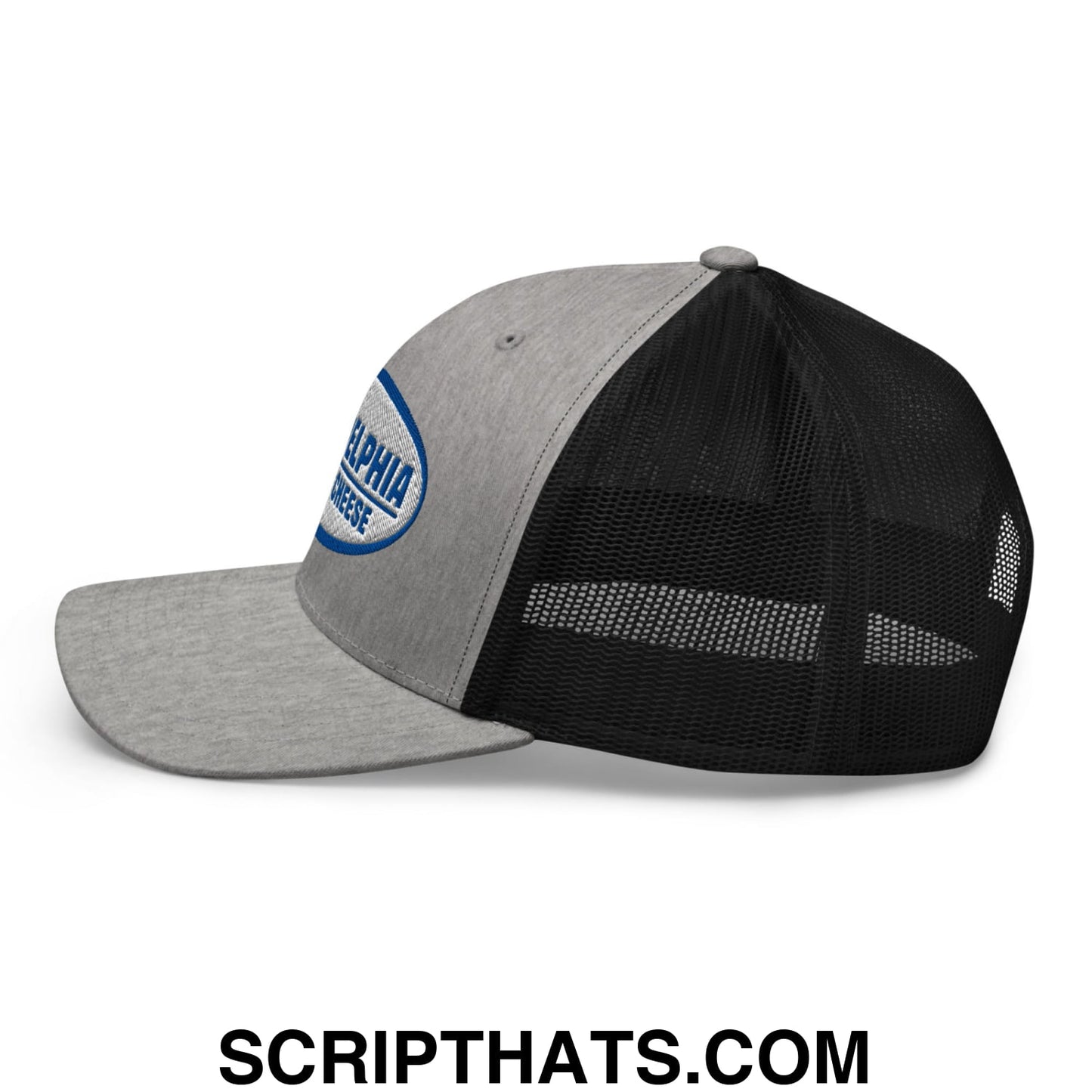 Philadelphia Cream Cheese Embroidered Mesh Trucker Hat Heather Black