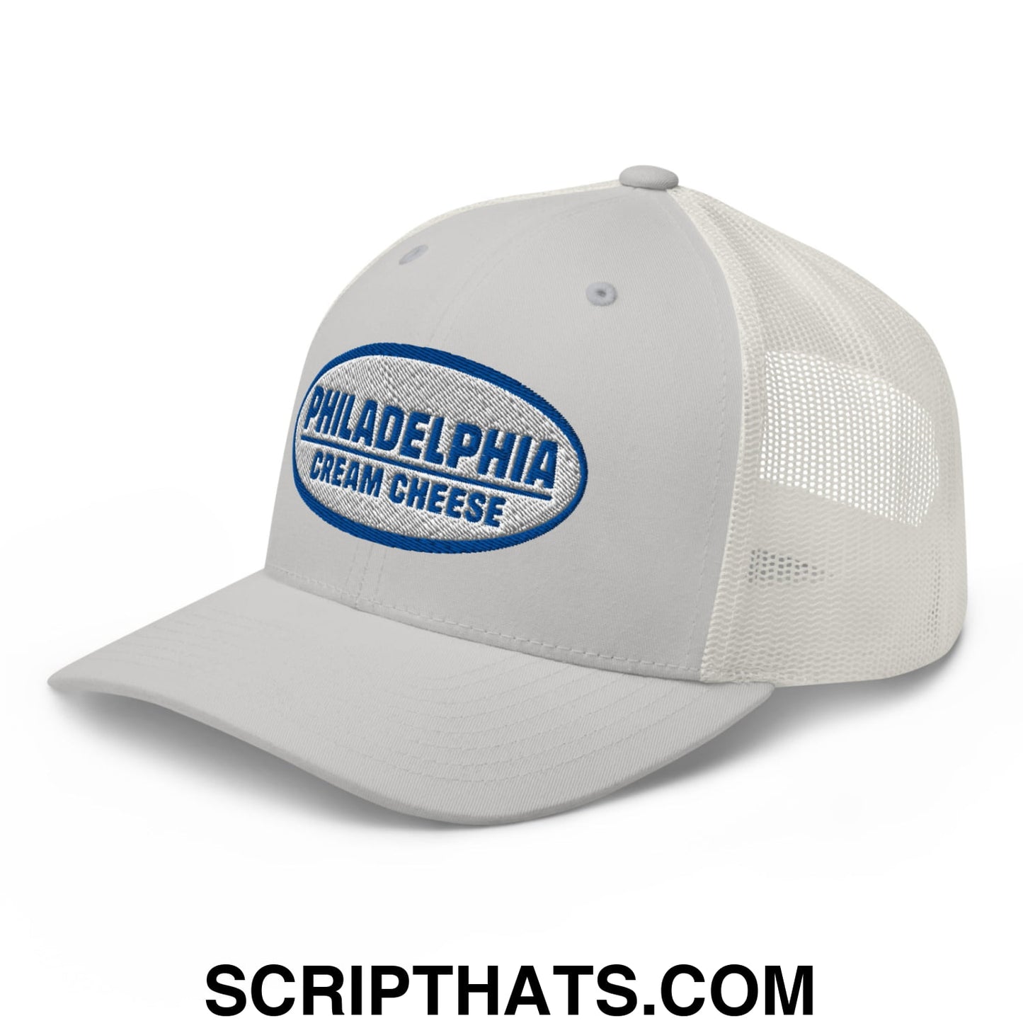 Philadelphia Cream Cheese Embroidered Mesh Trucker Hat Silver