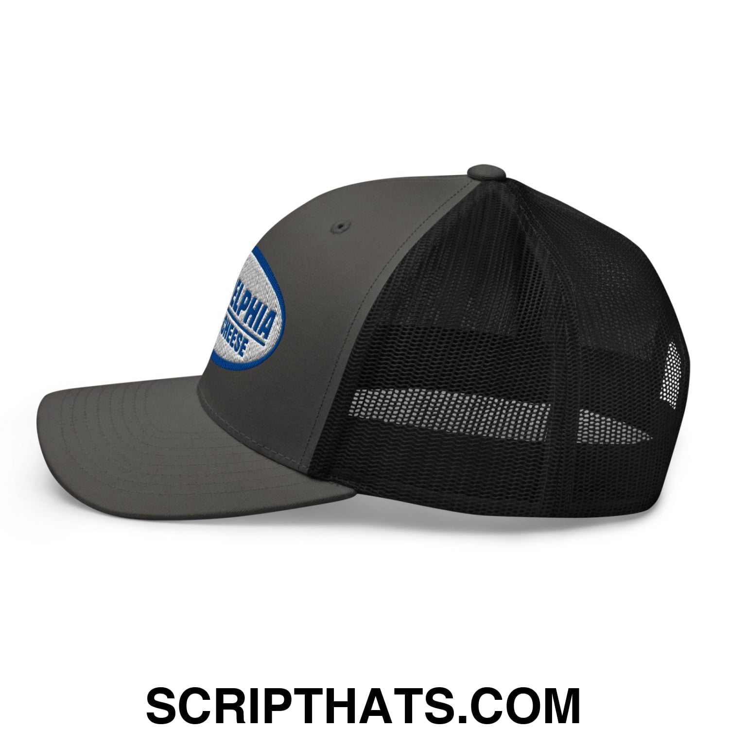 Philadelphia Cream Cheese Embroidered Mesh Trucker Hat Charcoal Black