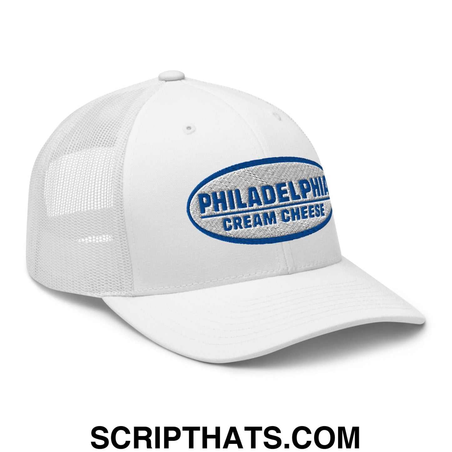 Philadelphia Cream Cheese Embroidered Mesh Trucker Hat White