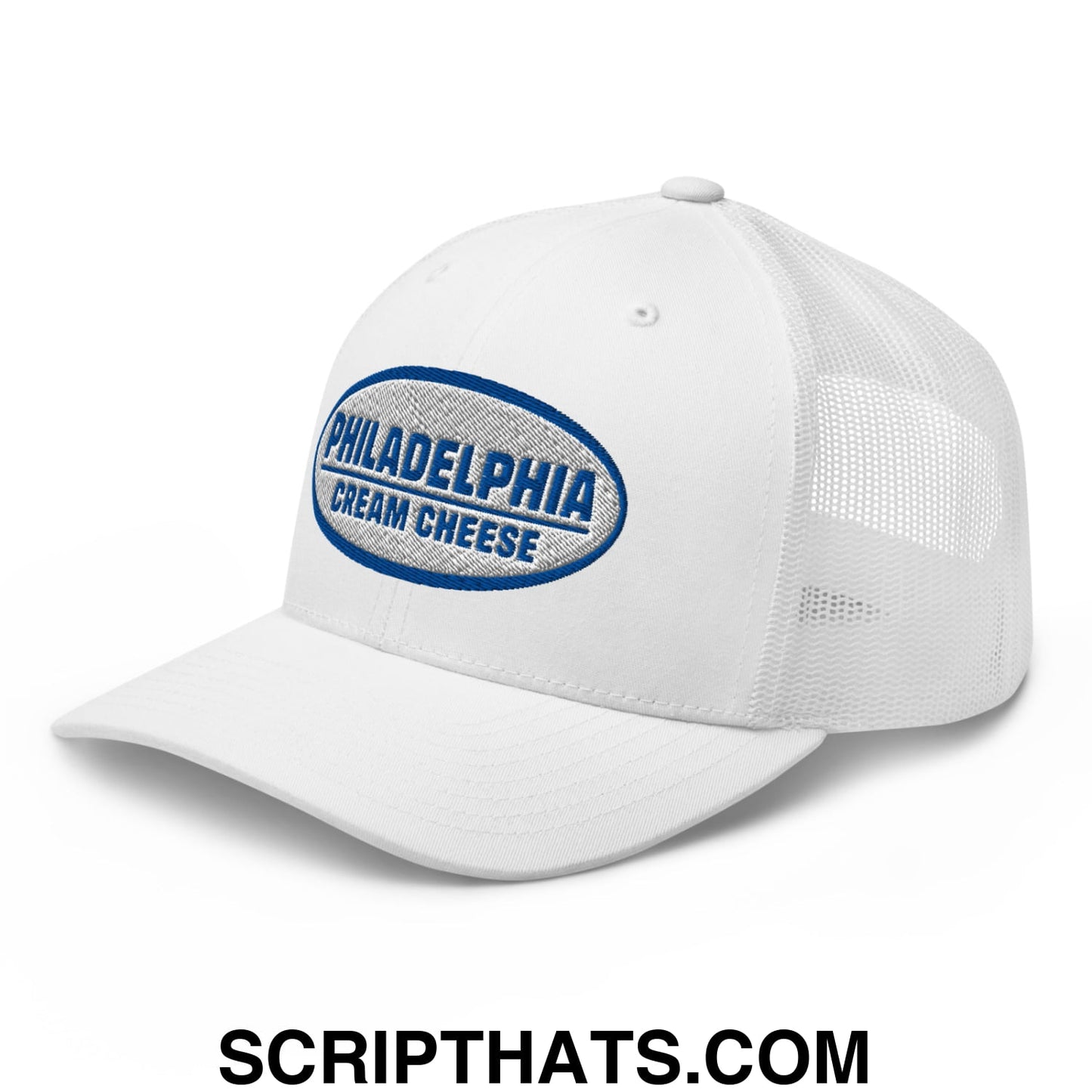 Philadelphia Cream Cheese Embroidered Mesh Trucker Hat White