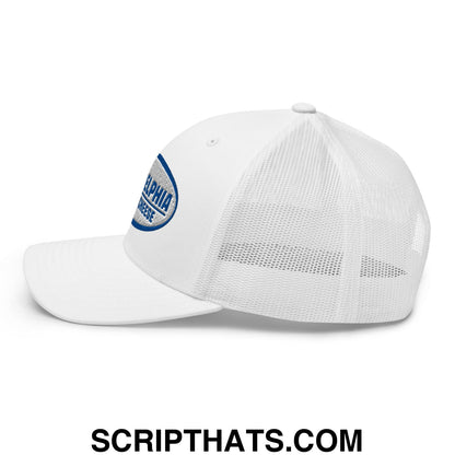 Philadelphia Cream Cheese Embroidered Mesh Trucker Hat White