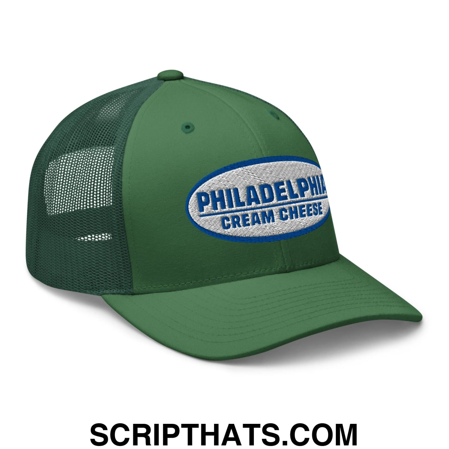 Philadelphia Cream Cheese Embroidered Mesh Trucker Hat Evergreen