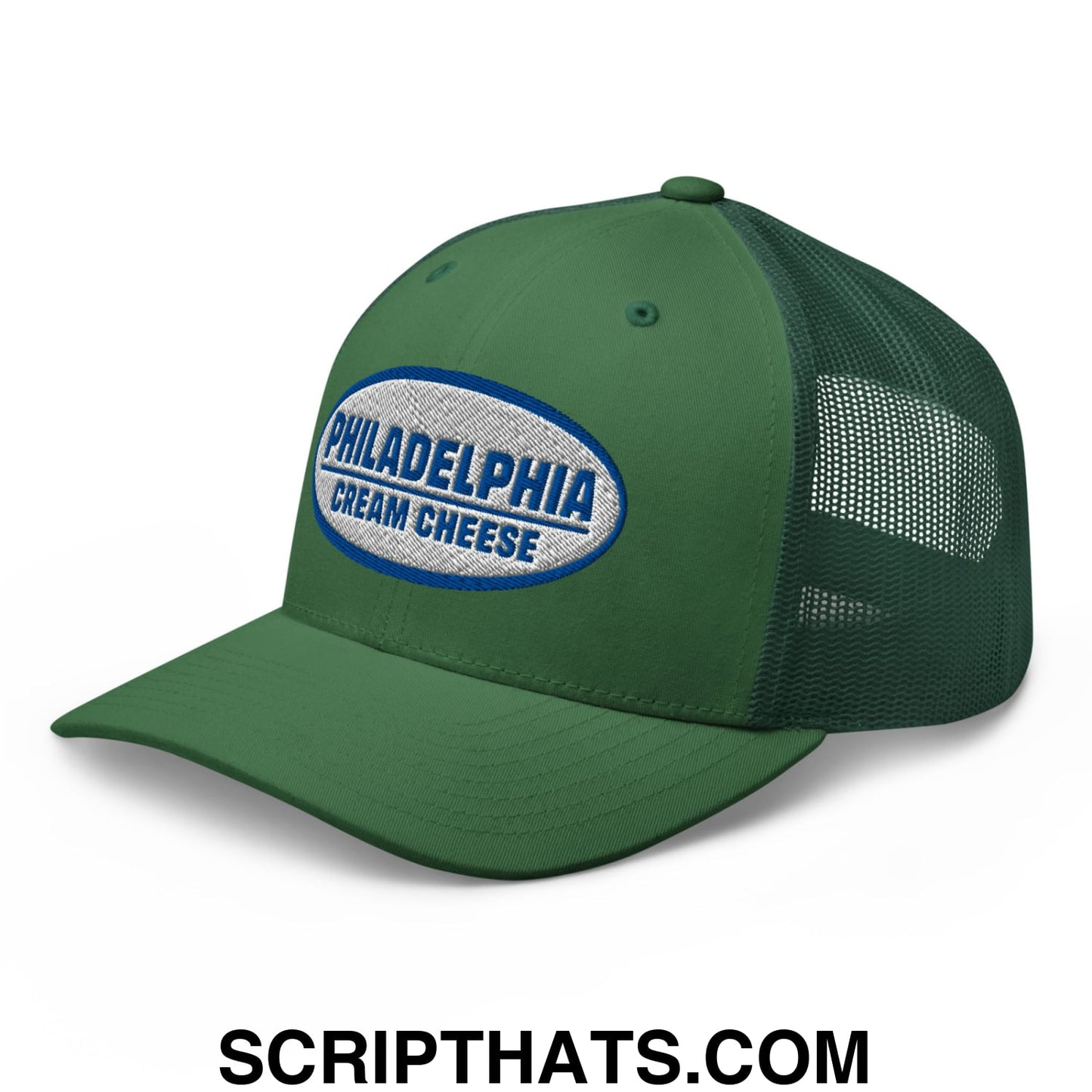 Philadelphia Cream Cheese Embroidered Mesh Trucker Hat Evergreen