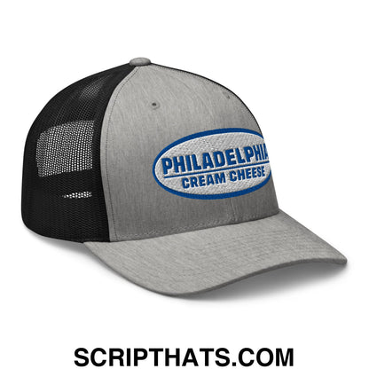 Philadelphia Cream Cheese Embroidered Mesh Trucker Hat Heather Black