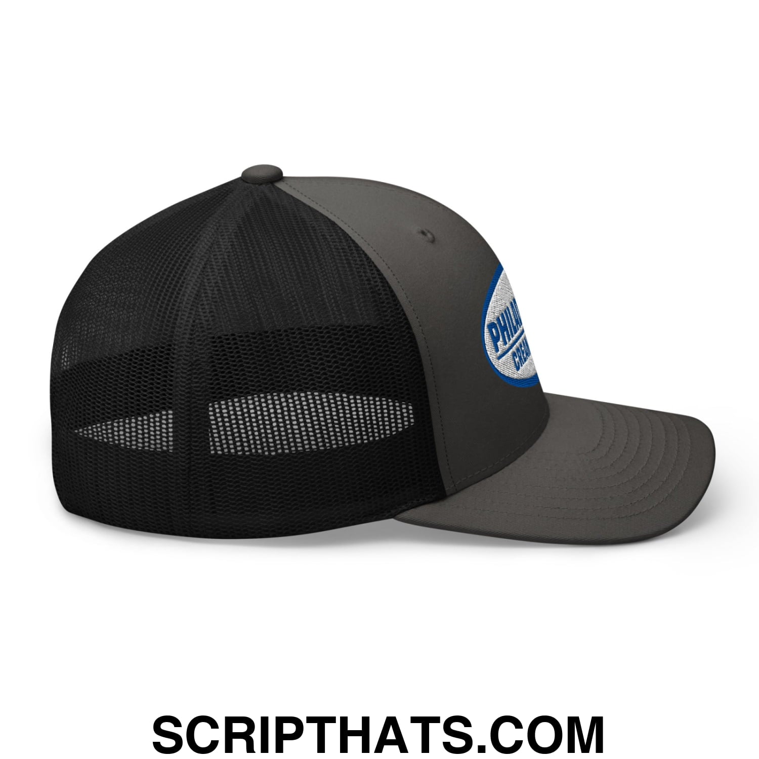 Philadelphia Cream Cheese Embroidered Mesh Trucker Hat Charcoal Black