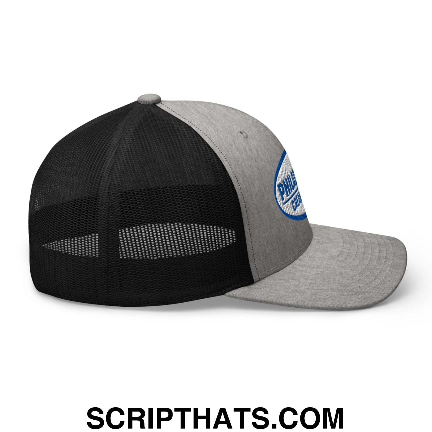 Philadelphia Cream Cheese Embroidered Mesh Trucker Hat Heather Black