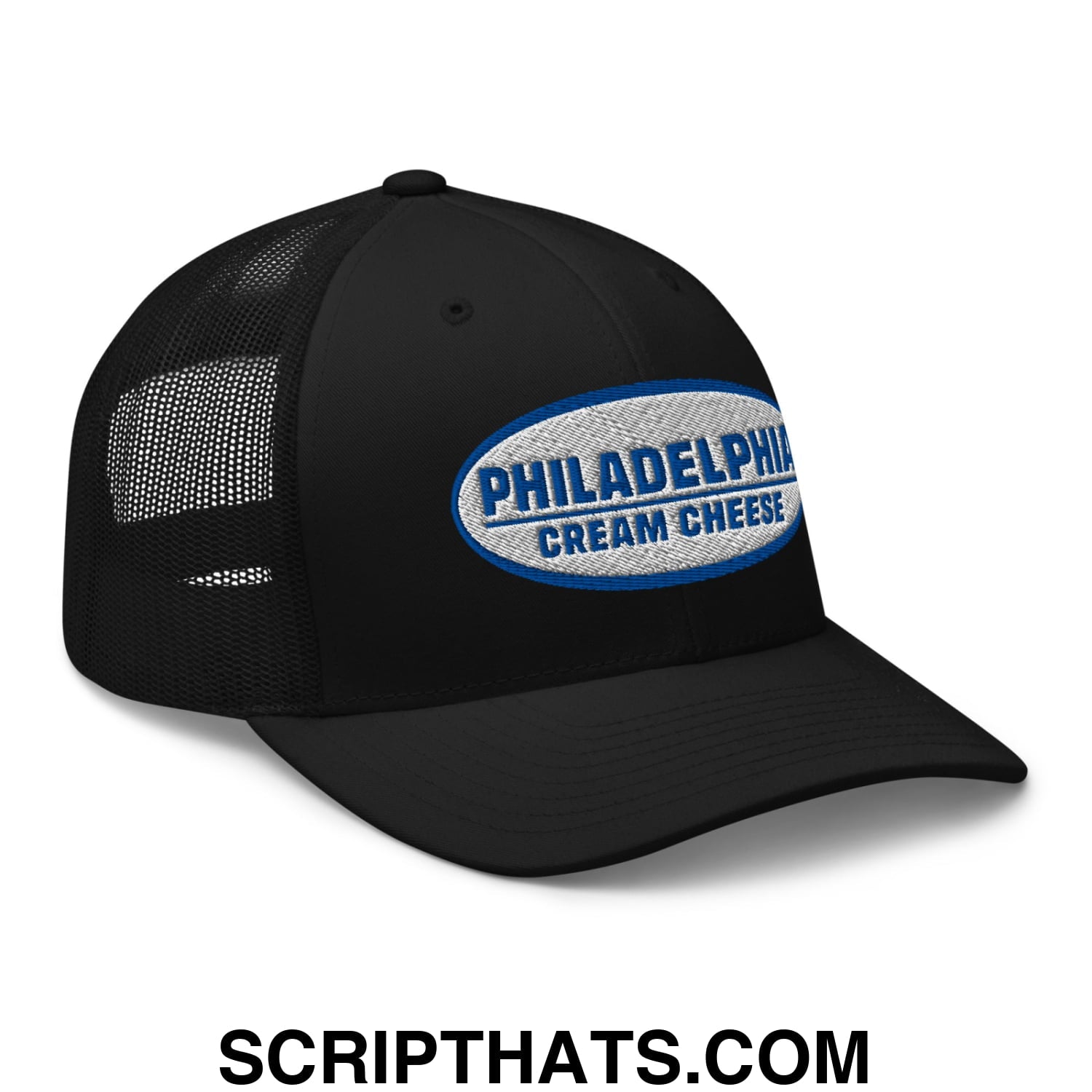 Philadelphia Cream Cheese Embroidered Mesh Trucker Hat Black